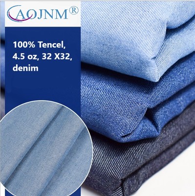 100% Tencel, 4.5 oz, 32 X32, denim