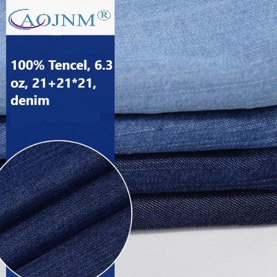 100% Tencel, 6.3 oz, 21+21*21, denim